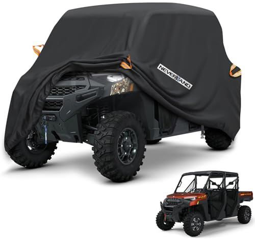 NEVERLAND UTV Cover Heavy Duty Ranger Cover Waterproof 4-6 Seater Side by Side Covers 4 Door All Weather Storage Reflective Strip Compatible with Polaris RZR XP Can Am Defender Maverick Yamaha SxS