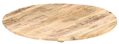 Tidyard Tischplatte Massivholzplatte Holzplatte Ersatztischplatte Holz Platte für Esstisch Esszimmertisch Massivholz Mango Rund 15-16 mm 70 cm