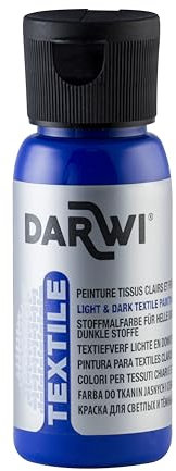 DARWI - DA0100050256C - Un flacon de Peinture Pour Tissus finition Opaque - Coloris Bleu outremer - 50 ML - DARWI TEXTILE - Loisirs Créatifs - Activité Manuelle - Bricolage