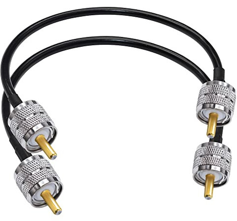 TUOLNK PL-259 Jumper Cable RG58 UHF macho a macho de baja pérdida 50 ohmios CB Radio Coax Cable 12 pulgadas (30 cm) SO239 Cable de extensión de antena Wifi para radio HAM 2 unidades