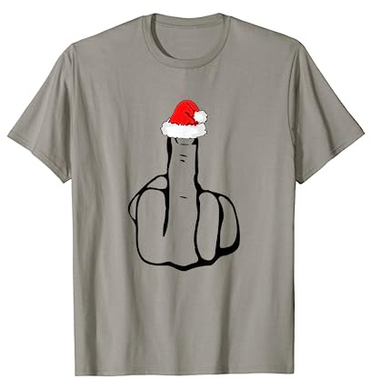 Doigt du Milieu Jolly As Fuck Blague Adulte Offensive Noël T-Shirt
