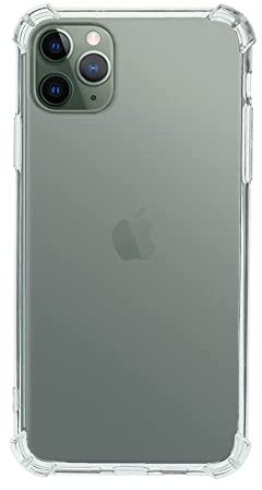 QUITECO Cover Trasparente per iPhone 11 Pro Max, Custodia Resistente in TPU, Anti Urto con Angoli Rinforzati, Protezione Bordi e Antigraffio