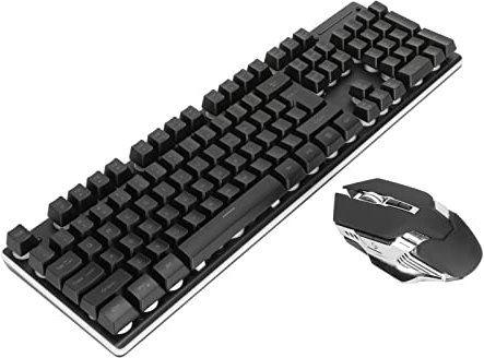 Combinazione di Mouse e Tastiera Wireless, Set di Mouse per Tastiera da Gioco RGB, Tastiera Ricaricabile con Retroilluminazione a LED a 104 Tasti, Mouse 7D 3200 DPI, Sensazione Meccanica, per PC Gamer