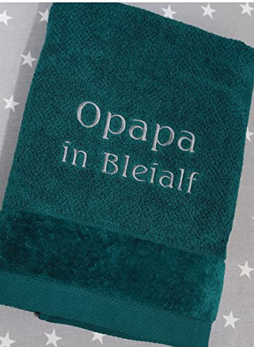 ★ Handtuch mit Namen Bestickt ★ Duchtuch ★ Geschenk ★ Badetuch ★ 550 g/m2 ★ SUPER QUALITÄT ★ (70 x 140 cm, Dunkelgrün)