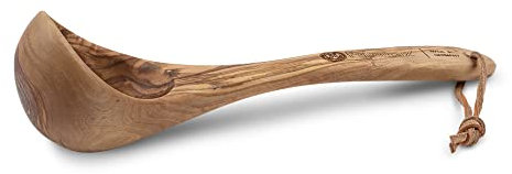 Petromax Kelle aus Olivenholz, 60 ml Fassungvermögen, Outdoor Kochen und Camping, 27 cm