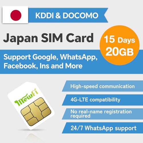 Japan SIM Card 15 Days 20GB – Prepaid SIM for Unlocked Phones – Easy Activation, Works with Google, Instagram, Twitter – 4G Data-Only, No Calls or Texts (15 days 20GB)