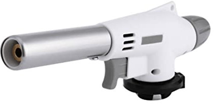 VONGLYHOO Butane Torch, Kitchen Culinary Blow Lighter, Welding BBQ Cooking Burner, Fire Starter, Chef Cooking Torch, Metal, White, 3000 Degrees Fahrenheit