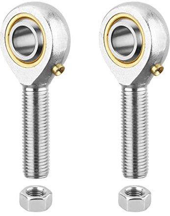 HiPicco POS6 Rod End Bearing, 2pcs 6mm Bore Pre-Lubricated M6x1.0mm Metric Male Thread Right Hand Heim Joint with Jam Nuts