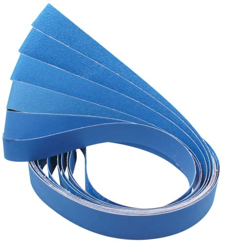 FEIHU Nastro abrasivo in metallo 50 x 2000 mm.Grana (60, 80, 100, 120, 240, 320) per levigatrici a nastro nastri abrasivi, affilatura, rimozione della ruggine-6 pezzi