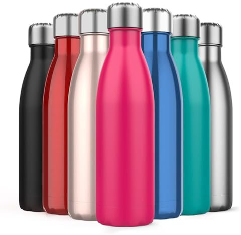 500ml Insulated Water Bottle, Double Wall Stainless Steel Vacuum Bottle Keep 24 Hours Cold & 18 Hours Hot - BPA Free for Outdoor Sports, Fitness, Hiking, Camping, Office,School (Pink)