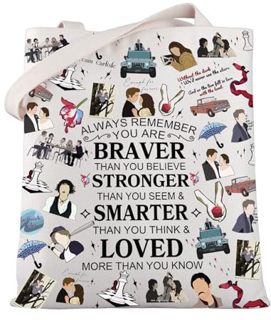 MYSOMY Twilight Movie Inspired Gift Edward Bella Tote Bag Edwards Girl Gift Vampire Lover Shoulder Bag Edward Cullen Gift, Alwayvampire Tb, 13.7inch*15inch