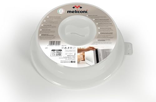 Meliconi Cubierta para Microondas Campana de Polipropileno, 26 cm, para la Cocción en Microondas, Previene Salpicaduras, Adecuado para Alimentos, No Contiene BPA