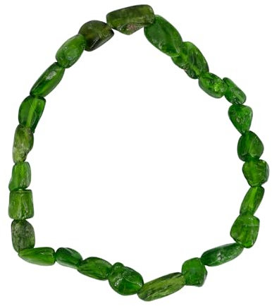Taddart Minerals – Nugget Armband aus natürlichen Edelsteinen auf elastischem Nylonfaden aufgezogen - handgefertigt (Chromdiopsid)
