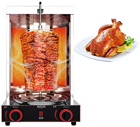 Máquina Eléctrica De Kebab, Horno Giratorio Vertical De Encimera De 3 Kw, Horno Giratorio Vertical Automático De 360° Para Parrilla De Kebab, Asador De 2 Quemadores, Máquina De Utensilios De Cocina P