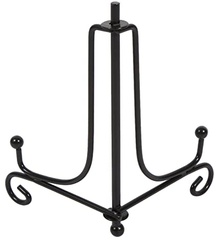 WPKD BLUEIY Iron Display Stand,10Inch Black Iron Easel,Plate Display,Photo Holder Stand,for Picture Frames,Cookbooks,Tablets and Tabletop Art
