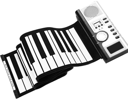 Roll-Up-Piano-Tastatur Mit 61 Tasten Eingebautem Lautsprecher LCD-Display Aufnahme-MIDI-Funktion Für Erwachsene Und Anfänger