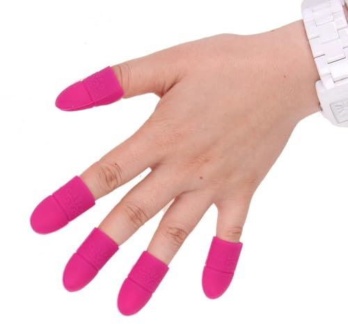 Silikon-Nagelentfernerkappen, Nagelabdeckungen, Acryl-Gel-Nagellack, Soak-Off, Hot Pink, 10 Stück