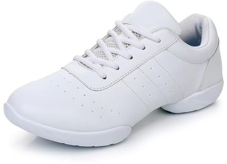 SWDZM Womens&Mens Split Sole Lace up Cheerleading Dance Shoes | Dance Sneakers Jazz Training Shoes,Ladies Practice Ballroom,Outdoor Rubber Sole,Prefect for Dancing,Aerobics,Gymnastics