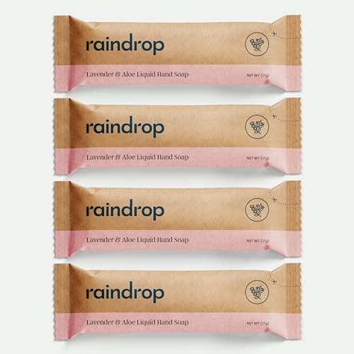 Raindrop Zero Plastic Soap Refills 4x 300ml | Use In Any Liquid Dispenser | Easy To Use, Smaller To Store | Lavender