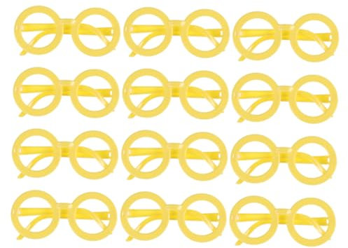 SOIMISS 12stücke Runde Brillenfassung Bonbonfarben Unisex Brillenrahmen Gläser Modisches Accessoire Für Mädchen Und Teens Für Kostümpartys Und Feiern Gelb