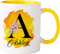 EKAM Personalised Mug, Coloured Inner and Handle Mug Stylish Initial with Name, Gift for Valentine’s, Birthday, Christmas Day for Mom, Dad, Kids, Friends or Girls, 11oz Coffee/Tea Cup (Gold)
