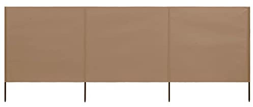 ShGaxin Paravent mit 3 Paneelen aus Stoff, 400 x 80 cm, Taupe, Paravent für den Garten, Sichtschutz für den Außenbereich, 47143