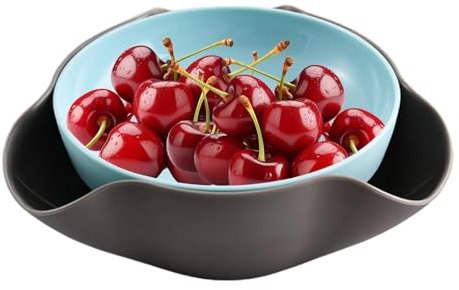 Doppellagige Servierschale, Snackschalen für Pistazien, Nuss-Servierschale mit Muschelaufbewahrung, runde Snackschalen für Popcorn, Pistazienschale mit Muscheltrenner, Aufbewahrungsschale für