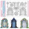 GLOBLELAND Gotischer Architektur Silikonstempel Vintage Stil Transparente Stempel Blumen Türschlüssel Klare Stamps Für Karten Herstellung DIY Scrapbooking Basteln
