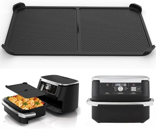 Ninja Heißluftfritteuse Zubehör, 37 x 21 x 1,75 cm Spritzschutz Ninja AF 500, Ninja Heißluftfritteuse 10,4 Liter, Verstellbar und Wiederverwendbar, Verhindert Fettspritzer (faltbar)