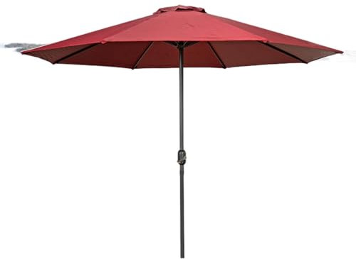 HPTHLY Parasol De Jardin Imperméable, Pare-Soleil Rouge, Vert, Beige, Kaki, Marron, avec Manivelle, sans Base, pour Plages, Cafés en Plein Air, Jardins,Wine Red-2.7M