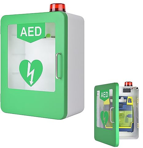AED Defibrillatorschrank mit Schlüssel und Alarm, Wandaufbewahrung für Herznotfallreaktion, geeignet für Zuhause, Schulen, Clubs und Gruppen