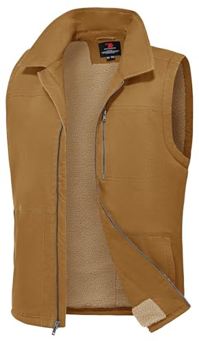 Rdruko Herren-Winter-Fleeceweste, Oberbekleidung, warm, Sherpa-Futter, Baumwolle, durchgehender Reißverschluss, lässige Arbeitsweste | Baumwolle, Thermo, durchgehender Reißverschluss, 4 Taschen, Freizeit, Reisen, Arbeit, Herbst, Winter