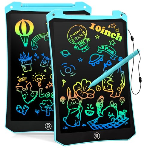 BlueSwan Spielzeug ab 2 3 4 5+ Jahre, 10 Zoll Maltafel Zaubertafel Kinder | Lcd Schreibtafel Kinder mit Löschfunktion, Beschäftigung für Kinder im Flugzeug und Autofahrt, Blau+Blau