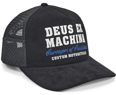 Deus Ex Machina Men's Gumshoe Cord Trucker Cap, Black, One Size