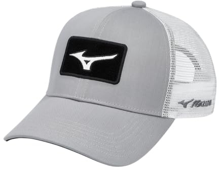 Mizuno Trucker Patch Mütze, grau-weiß