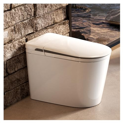 MEJE Smart Toilet, spülkastenloses Smart-WC, integriertes Smart-Bidet, beheizter Sitz, Warmwasser-Sprühtrocknung, automatische Spülung, Fußpedalbedienung, LED-Anzeige, Wandablauf.
