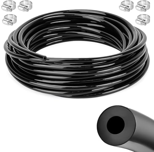 XSHAO® 8 m Durite Silicone, Durite Depression 4mm avec 6 Colliers de Serrage pour Utilisation Sur Moteur de Voiture et Systèmes Turbo (ID 4 mm, OD 8 mm)