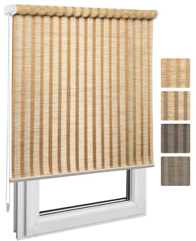 Home Vision Store Store Bali à percer sur Mesure Hauteur 120-220 cm | Largeur 30-129 cm, décoration naturelle tamisante style moderne, effet bambou 4 Couleurs
