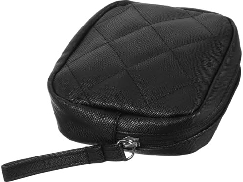 Healvian PU Hygienetasche Damen Binden Aufbewahrungsbeutel mit Reißverschluss Kompakte Perioden tasche für Lippenstift und Kleine Alltagsgegenstände Schwarz