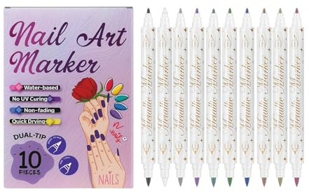 Rotuladores con Esmalte de Uñas Herramientas de Manicura con 10 Colores, | Rotuladores de Pintura de Uñas para Niños Para Chicas Adolescentes Madres en Hogar Salón y