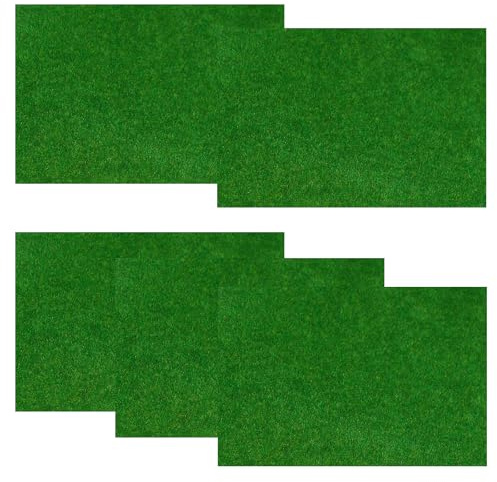 YANJINGHE 5 Stück Grasmatte, 20 x 30 cm Modelleisenbahnrasen, Rasenmatte, Rasenteppich, Grasmatte, Kunstrasen Matten, Modell Grasmatte, Grasmatte Landschaftsbau für Modelllandschaft (Dunkelgrün C)