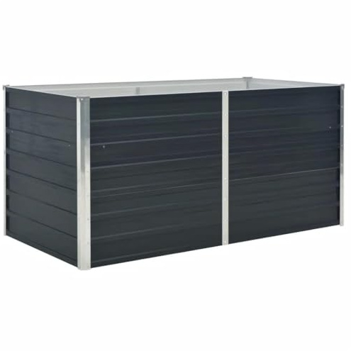 Emmtore Jardinera elevada Acero galvanizado Gris Antracita 160x80x77cm