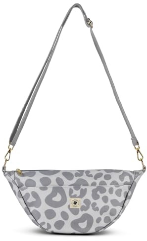 Grünes Glück Canvas Moon Bag Damen mit Innen & Außentasche | Perfekt als Crossbody Bag mit verstellbarem Gurt | Umhängetasche Damen klein
