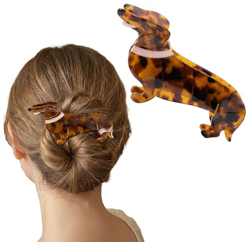 Fermaglio per Capelli a Forma di Bassotto in Acetato, Grazioso per Ragazze con Capelli Fini o Spessi