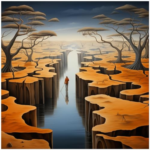 Wallario Memoboard aus Glas mit Motiv, Magnet-Tafel in 50 x 50 cm in Premium Qualität Pfad in Einer surrealen Welt