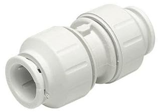 JG Speed Fit Straight Push Fit Connector 15mm Plastic Coupling Joint PEM0415W White — Pack of 2