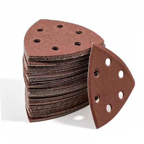 80 Pcs Multi Tool Sanding Pads, 40/60/80/120/180/240/320/400 Grit | for Black and Decker Mouse Sander Pads, Hook and Loop Mouse Sander Sheets, Sandpaper for Electric Sanders(93x93x93mm)