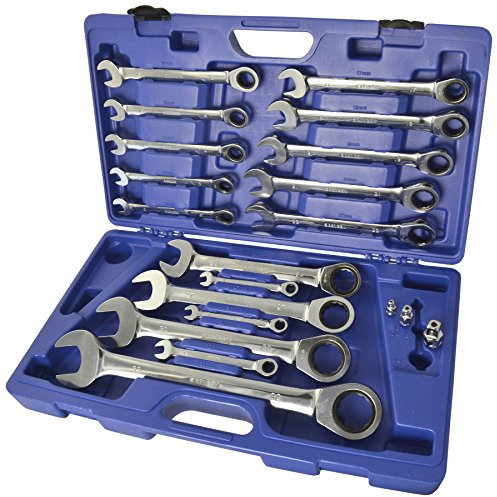 Large Ratchet Spanner Set 8mm to 32mm by Bergen AT638