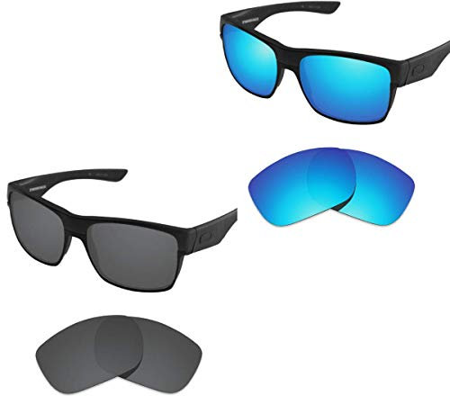 sunglasses restorer Kompatibel Ersatzgläser für Oakley TwoFace, Polarisierte Black Iridium + Ice Blue