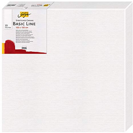 KREUL 641001 - Solo Goya 3D Stretched Canvas Basic Line, Keilrahmen 100 x 100 cm, extra tief ca. 3,8 cm, 100 % Baumwolle 4 fach grundiert, ideal für Öl-, Acryl- und Gouachefarben